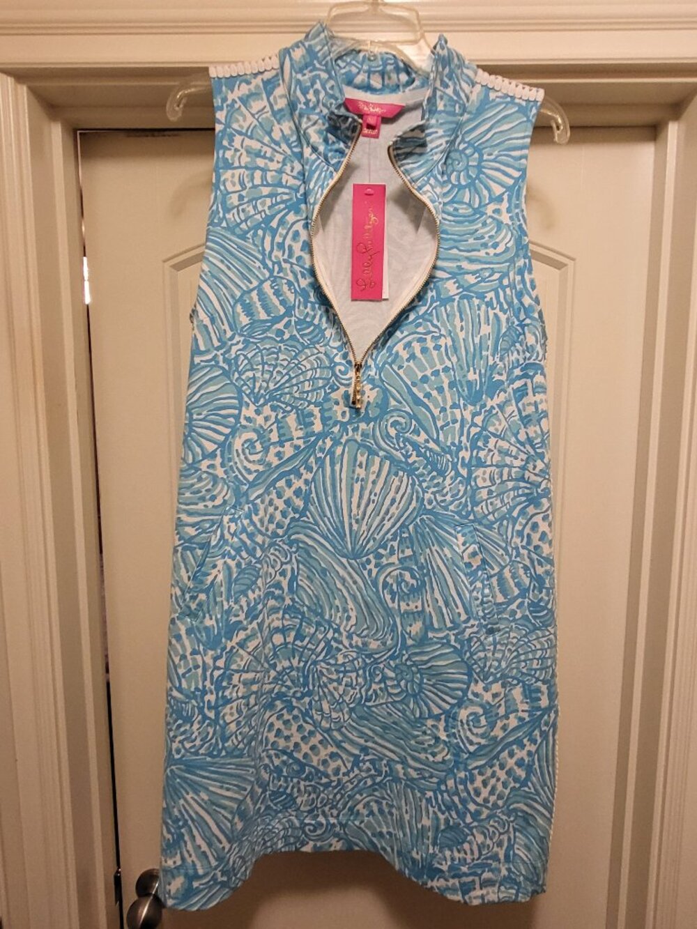 Lilly Pulitzer Sleeveless Skipper Dress in Succulent Blue Sea Cups